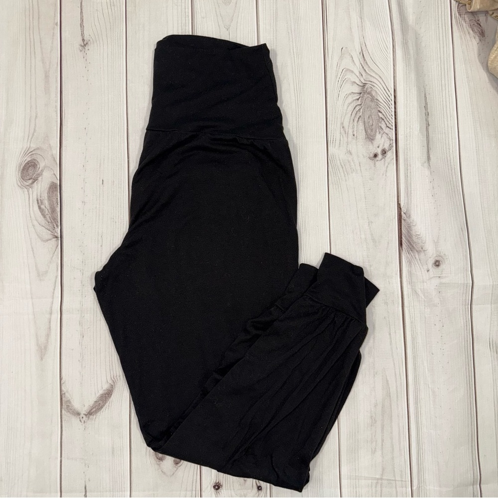 Black High-Waisted Track Pants